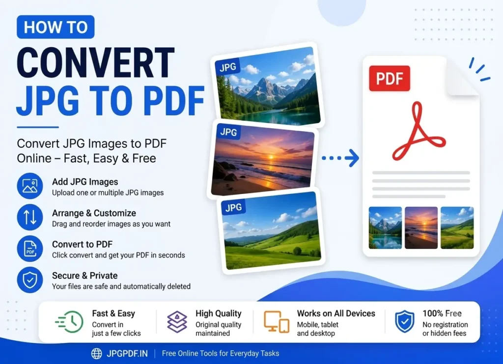 How to convert JPG images to PDF online with JPG to PDF Converter