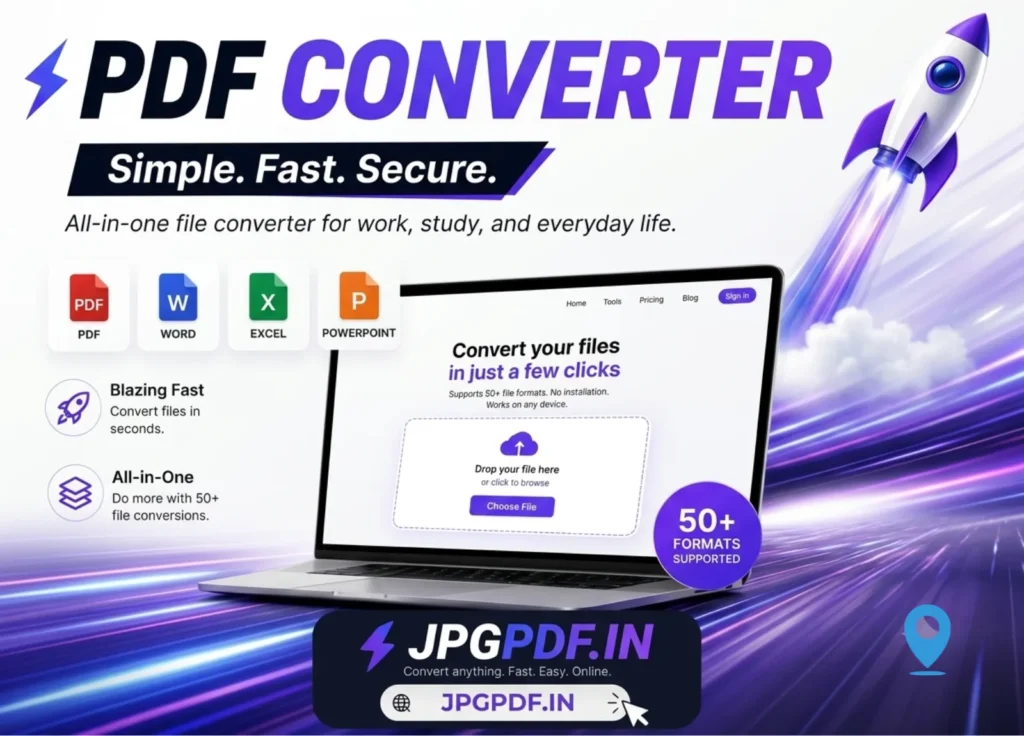 JPGPDF.IN all-in-one PDF converter for fast, simple and secure online file conversion.